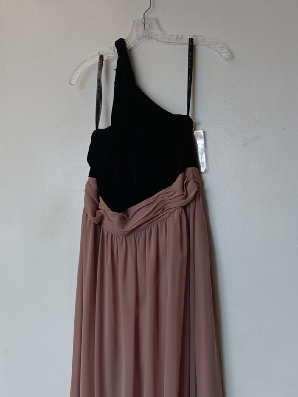 Alfred Angelo One-Shoulder Black & Mauve-Blend Evening Gown